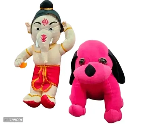 Premium Quality Anika Get Your Hands On The Adorable 45 Cm Ganesha And Colorful Doggy Soft Toys-thumb2