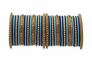 DONERIA Metal with Beads Or Velvet worked Bangle Set For Women and Girls-thumb2