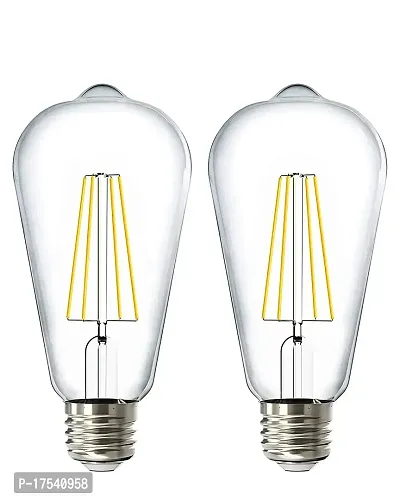DONERIA Filament Bulbs E27 LED 4-Watt Yellow Edison Tungsten, Bedroom, Living Room, Dining, Room, Outdoor, Indoor, Amber Bulb (Pack of 2)