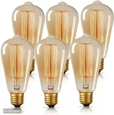 DONERIA Filament Bulbs E27 LED 4-Watt Yellow Edison Tungsten, Bedroom, Living Room, Dining, Room, Outdoor, Indoor, Amber Bulb (Pack of 4)-thumb0