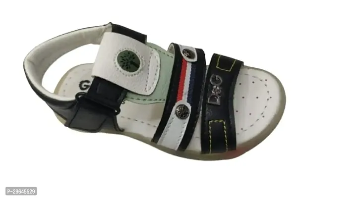 Fancy White Leather Comfort Sandals For Boys-thumb0