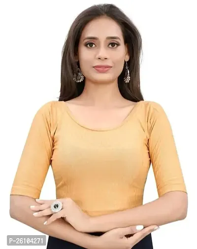 Classic Cotton Lycra Stitched Blouses For Women-thumb0
