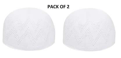 HIND ARABIAN NET Cap NAMAZ TOPI Muslim Cap Islamic TOPI (3) White-thumb1