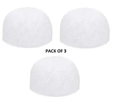 HIND ARABIAN NET Cap NAMAZ TOPI Muslim Cap Islamic TOPI (3) White-thumb2