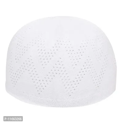 HIND ARABIAN NET Cap NAMAZ TOPI Muslim Cap Islamic TOPI (3) White