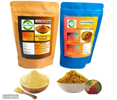 Pure Petal Multani Mitti Powder and Ubtan Powder Combo