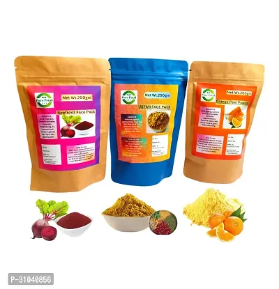 PURE PETAL COMBO OF SKIN CARE PRODUCTS (BEETROOT POWDER+UBTAN POWDER+ORANGE PEEL POWDER)