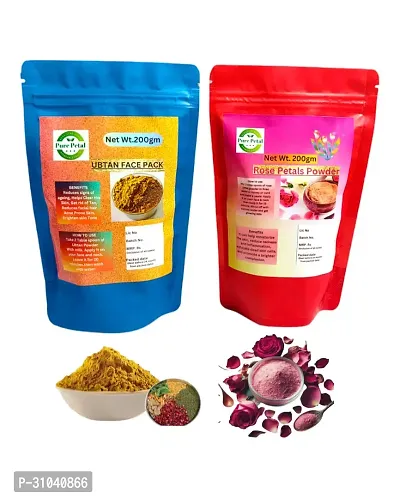 Pure Petal Ubtan Powder and Rose Petalo Powder