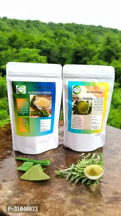 Pure Petal Combo of Aloevera Powder and Neem Powder