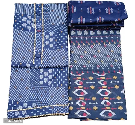 Exclusive Cotton Blend Printed Dress Material With Dupatta