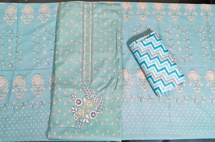 Stylish Cambric Cotton Printed Unstitched Suits