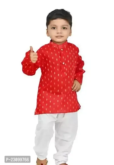 Stylish Fancy Cotton Blend Kurta Sets For Boys-thumb0