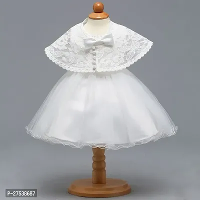 Fancy White Beautiful Net Dress-thumb0