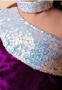 Purple Dress with A Single Sleeve for Kid-thumb3