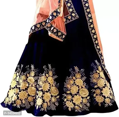 Choli Ethnic Wear Embroidered Lehenga, Choli and Dupatta Set  (Light Blue, Pack of 1)-thumb3