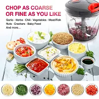 Arcane 1 Liter Big Size Kitchen Dori Handy Vegetable and Fruit Manual Onion Dry Fruit Salad Maker Vegetable Quick String Chopper Machine, Cutter ? 5 Stainless Steel Blades (XXL, Black, 1000ml)-thumb3