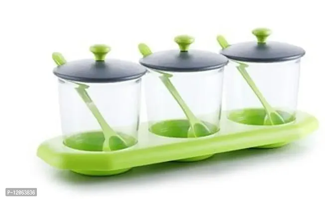 Pickle  Achar Stand for Dining Table 3 Piece Salt  Pepper Set (Plastic) SPICE RACKS AND SHAKERS