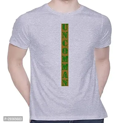 Stylish Grey Cotton Printed Round Neck T-Shirt For Men-thumb0