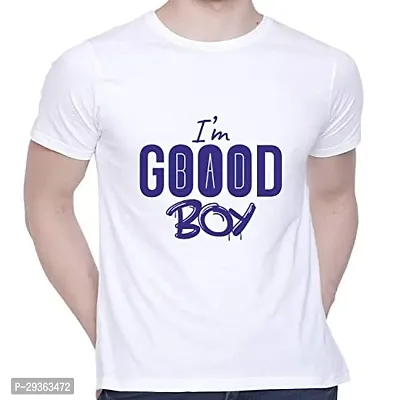 Stylish White Cotton Printed Round Neck T-Shirt For Men-thumb0