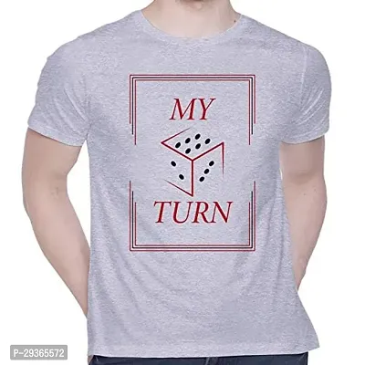 Stylish Grey Cotton Printed Round Neck T-Shirt For Men-thumb0