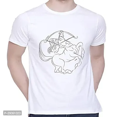 Stylish White Cotton Printed Round Neck T-Shirt For Men-thumb0