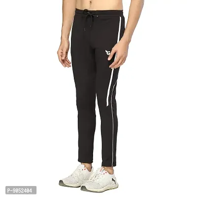 Glito Menrsquo;s Regular Fit Track Pants Sports Wear Lycra Jogger Lower for Gym  Yoga Wear - (Black)-thumb3