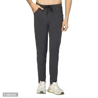 Glito Menrsquo;s Regular Fit Track Pants Sports Wear Lycra Jogger Lower for Gym  Yoga Wearing (Grey)-thumb4