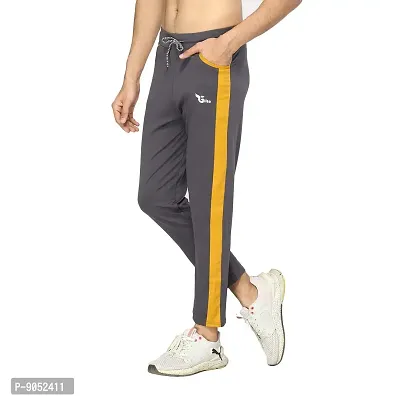 Glito Men?s Regular Fit Track Pants Sports Wear Lycra Jogger Lower for Gym  Yoga Wear (Grey Color)-thumb0