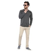 Men's Grey Solid Cotton T Shirt-thumb4