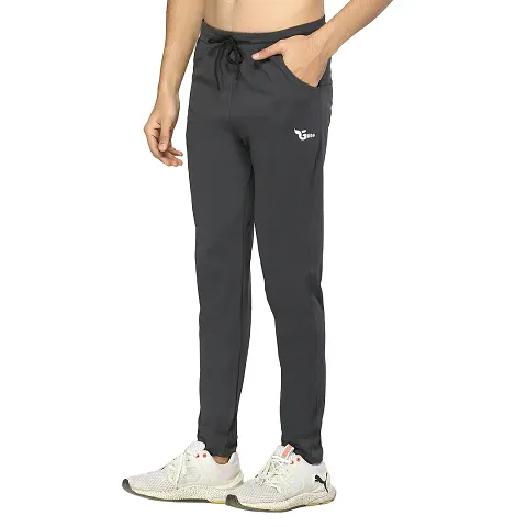 Glito Menrsquo;s Regular Fit Track Pants Sports Wear Lycra Jogger Lower for Gym Yoga Wearing (Grey)