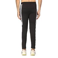 Fashionable Black Fleece Striped Regular Track Pant For Men-thumb1