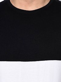 Men's Multicoloured Colourblocked Cotton Round Neck Tees-thumb4