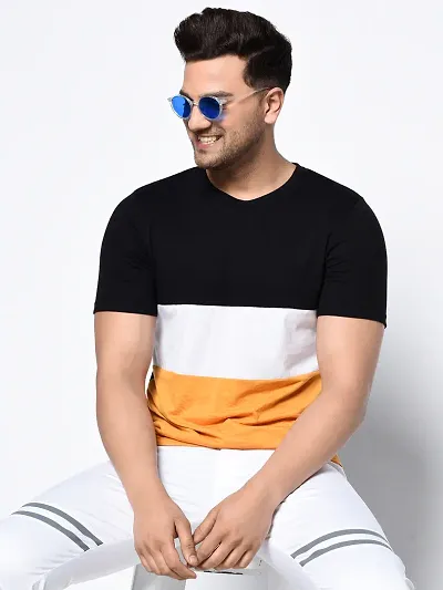 Men's Colourblocked Round Neck Tees