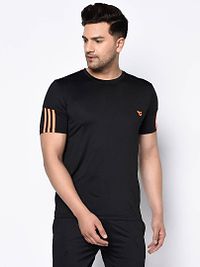 Black  Polyester Tshirt For Men's-thumb1