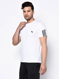 White  Polyester Tshirt For Men's-thumb2