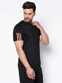 Black  Polyester Tshirt For Men's-thumb4