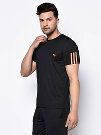 Black  Polyester Tshirt For Men's-thumb3