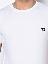 White  Polyester Tshirt For Men's-thumb4