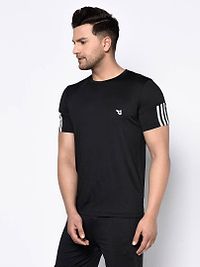 Black  Polyester Tshirt For Men's-thumb2