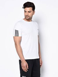 White  Polyester Tshirt For Men's-thumb3