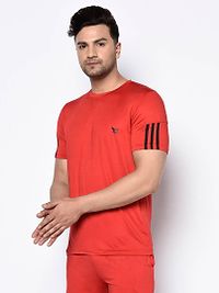 Red  Polyester Tshirt For Men's-thumb2