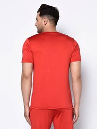 Red  Polyester Tshirt For Men's-thumb1