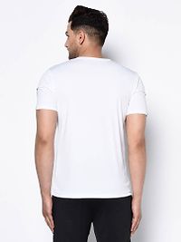 White  Polyester Tshirt For Men's-thumb1