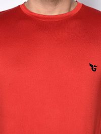 Red  Polyester Tshirt For Men's-thumb4