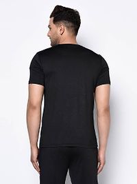 Black  Polyester Tshirt For Men's-thumb1