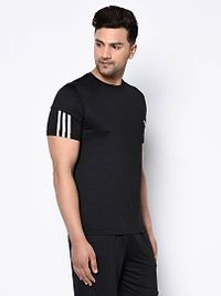 Black  Polyester Tshirt For Men's-thumb3