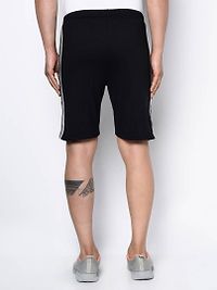 Men's Black Cotton Regular Fit Shorts-thumb1