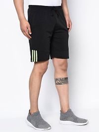 Men's Black Polyester Slim Fit Shorts-thumb2