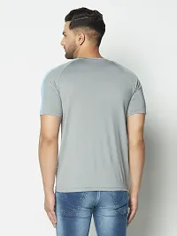 Men's Round Neck Half Sleeves Regular Gym wear  Active wear Sports T-Shirt  Grey  Sky Blue-thumb1