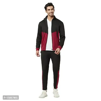 Glito Blocked Stretchable Regular Fit Gym Wear Track Suit-thumb5